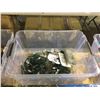 Image 1 : Plastic Tote bin w/ Christmas Lights and Wall Adapters
