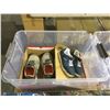 Image 1 : Plastic Tote bin w/ Kids' Shoes