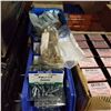 Image 1 : 2 BLUE BINS OF SCREWS AND BOLTS, AND BOX OF 3/8 x 2-1/4" BOLTS