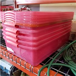 5 PINK STERILITE TOTES W/ LIDS