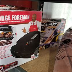 GEORGE FORMAN GRILL NEW IN BOX AND ROTOMATIC ROTARY TOOL SET