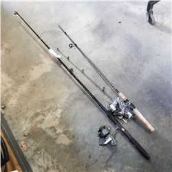 2 FISHING RODS AND REELS