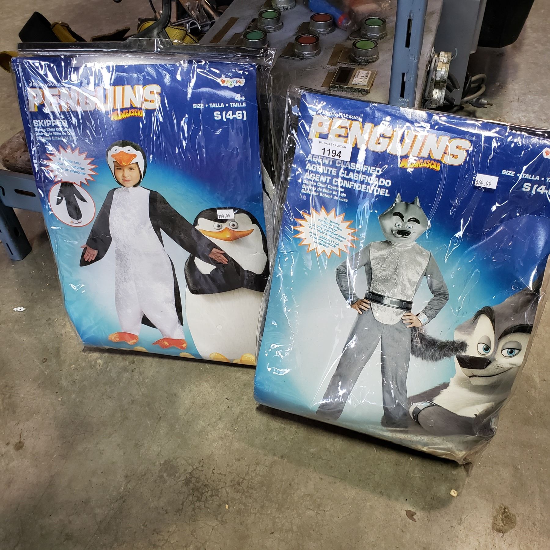 NEW CHILD MADAGASCAR PENGUIN SKIPPER AND AGENT CLASSIFIED COSTUMES SIZE ...
