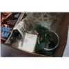 Image 2 : BOX W/ GLASS MUGS AND VASES