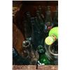 Image 2 : BOX OF HOME DECOR AND WOOD CRATE OF VINTAGE BOTTLES