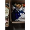 Image 2 : 3 BOXES OF ENGLISH PLATES, BLUE GLASS, AND MORE