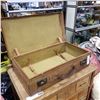 Image 2 : ANTIQUE LEATHER BOUND FRENCH SUITCASE
