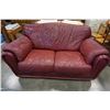 Image 1 : BURGUNDY LEATHER LOVE SEAT