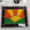 Image 2 : FOLK ART BALANCE FIGURE AND STAINLED GLASS PANEL 12 X 12