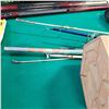 Image 3 : BUNDLE OF VINTAGE FISHING RODS W/ REELS AND ROLL UP FISHING TACKLE BOX