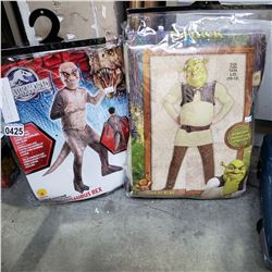 2 NEW CHILD COSTUMES SHREK AND JURASSIC PARK RETAIL $104.99