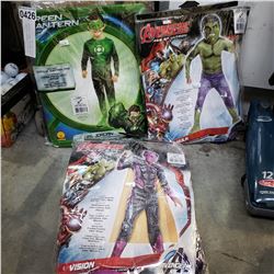 3 NEW CHILD AVENGER COSTUMES GREEN LANTERN, HULK & VISION RETAIL $129.99