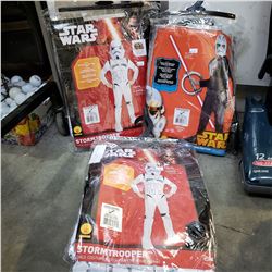 3 NEW CHILD STAR WARS COSTUMES RETAIL $149.99