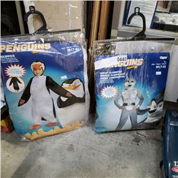 2 NEW CHILD MADAGASCAR PENGUIN COSTUMES AGENT CLASSIFIED AND SKIPPER SIZE 7-8 RETAIL $169.99