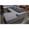 Image 2 : BRAND NEW 2PC GREY FABRIC RIGHT HAND SECTIONAL SOFA - RETAIL $1499