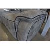 Image 11 : NEW MODERN GREY STITCHED PALOMINO FABRIC 3 PIECE SECTIONAL SOFA, WITH 3 POWER RECLINERS, 2 CONSOLES,