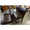 Image 4 : 4 LEATHER BAR STOOLS