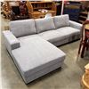 Image 1 : BRAND NEW 2PC GREY FABRIC LEFT HAND SECTIONAL SOFA - RETAIL $1499