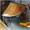 Image 3 : METAL AND WOOD CORNER SHELF