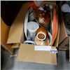 Image 3 : BOX OF SILVER PLATE, METAL WARES, AND BOX OF VARIOUS CHINA