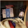Image 2 : LIQUOR BOTTLE AND TRAY OF HAIR CURLING ITEMS AND BAG