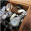 Image 2 : WOODEN BOX OF ASSORTED WATCHES