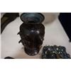 Image 3 : BRASS LION DOOR KNOCKER, CAST IRON LION DOOR STOP, AND EASTERN METAL VASE