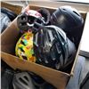 Image 1 : BOX OF ASSORTED LOST PROPERTY HELMETS