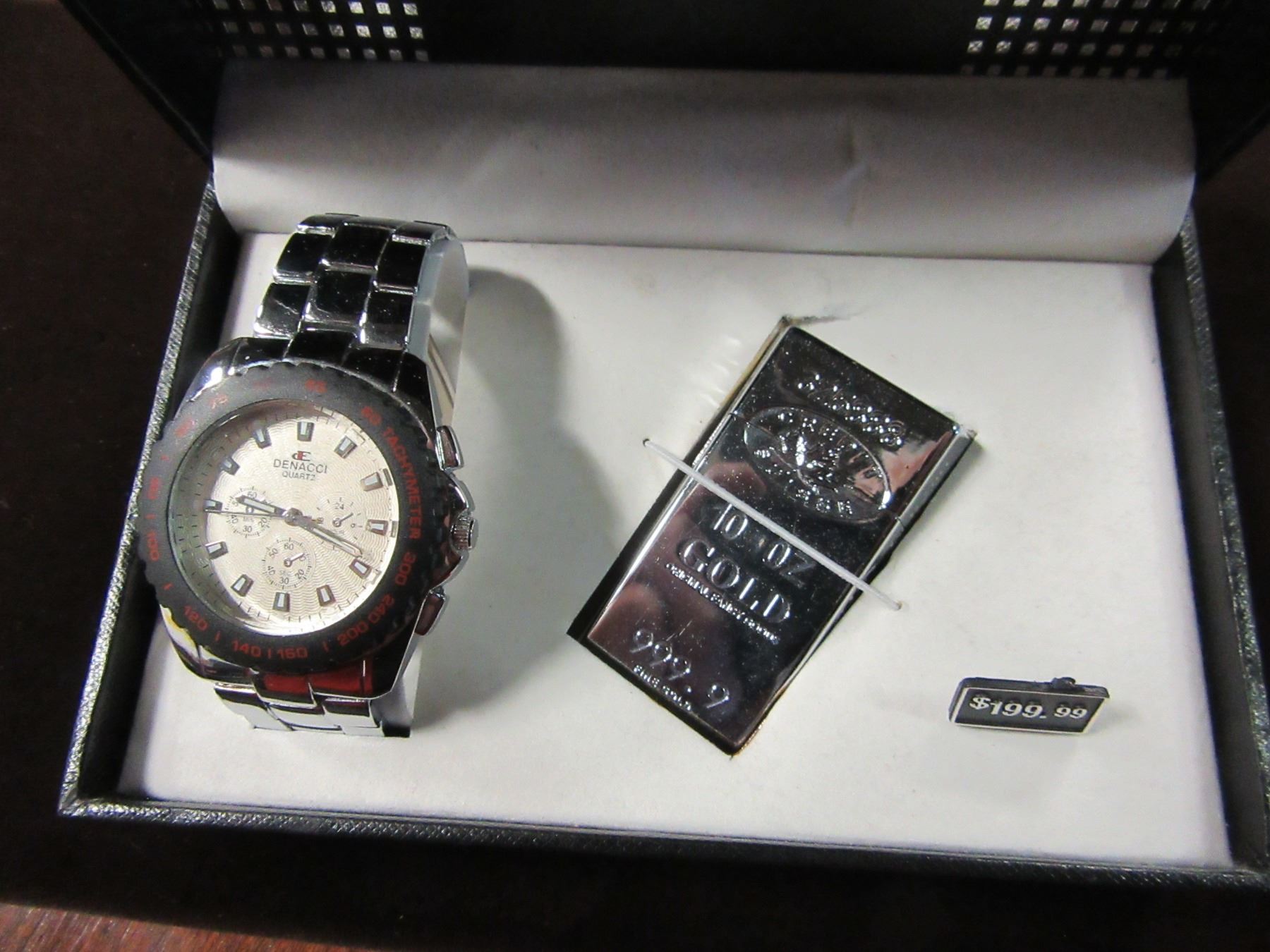 NEW - DENACCI MEN'S WATCH & LIGHTER GIFT SET