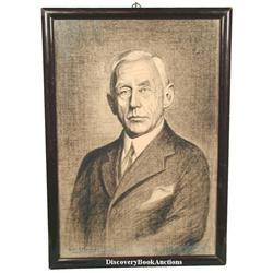 Amundsen, Roald.  Original charcoal portrait on p
