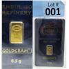 Image 1 : 1/2 Gram Turkish Mint .9999 Fine Gold Bar