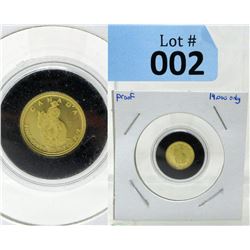 1/25 Ounce 2010 RCMP Proof .9999 Fine Gold Coin