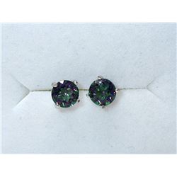 New Sterling Silver 2 CT Mystic Topaz Earrings