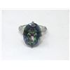 Image 1 : Huge 11.61 Mystic Topaz & Diamond Ring