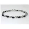 Image 1 : 7.8 CT Blue Sapphire & Diamond Tennis Bracelet