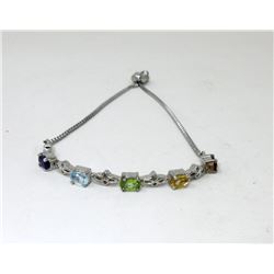 Ladies Multi Gemstone Tennis Bracelet