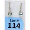 Image 1 : New Blue Topaz & Diamond Dangle Earrings