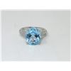 Image 1 : Lively Blue Topaz & Diamond Sterling Silver Ring