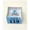 Image 2 : Lively Blue Topaz & Diamond Sterling Silver Ring