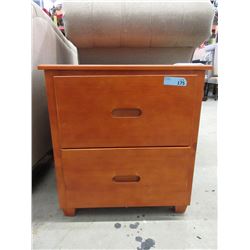 New 2 Drawer Wood Nightstand