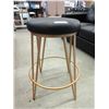 Image 1 : 25" Metal Swivel Stool with Black Leather Seat