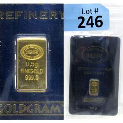 One Half Gram .9999 Fine Gold Istanbul Bar