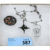Image 1 : 3 Vintage Brutalist Sterling Silver Jewelry Pieces