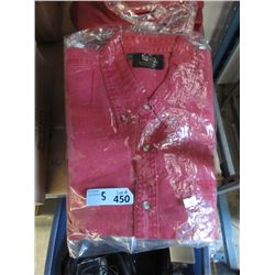 5 Red Heavy Cotton Shirts - Size XXL