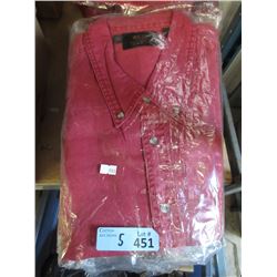 5 Red Heavy Cotton Shirts - Size XXL