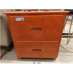 New Brown 2 Drawer Wood Nightstand