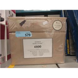 New Queen 6 Piece Polyester Sheet Set - Sand