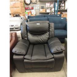 New Large Black Leather Rocking Chair