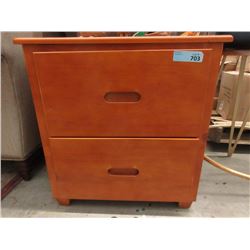 New Brown 2 Drawer Wood Nightstand