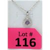 Image 1 : Amethyst & Diamond Sterling Silver Pendant